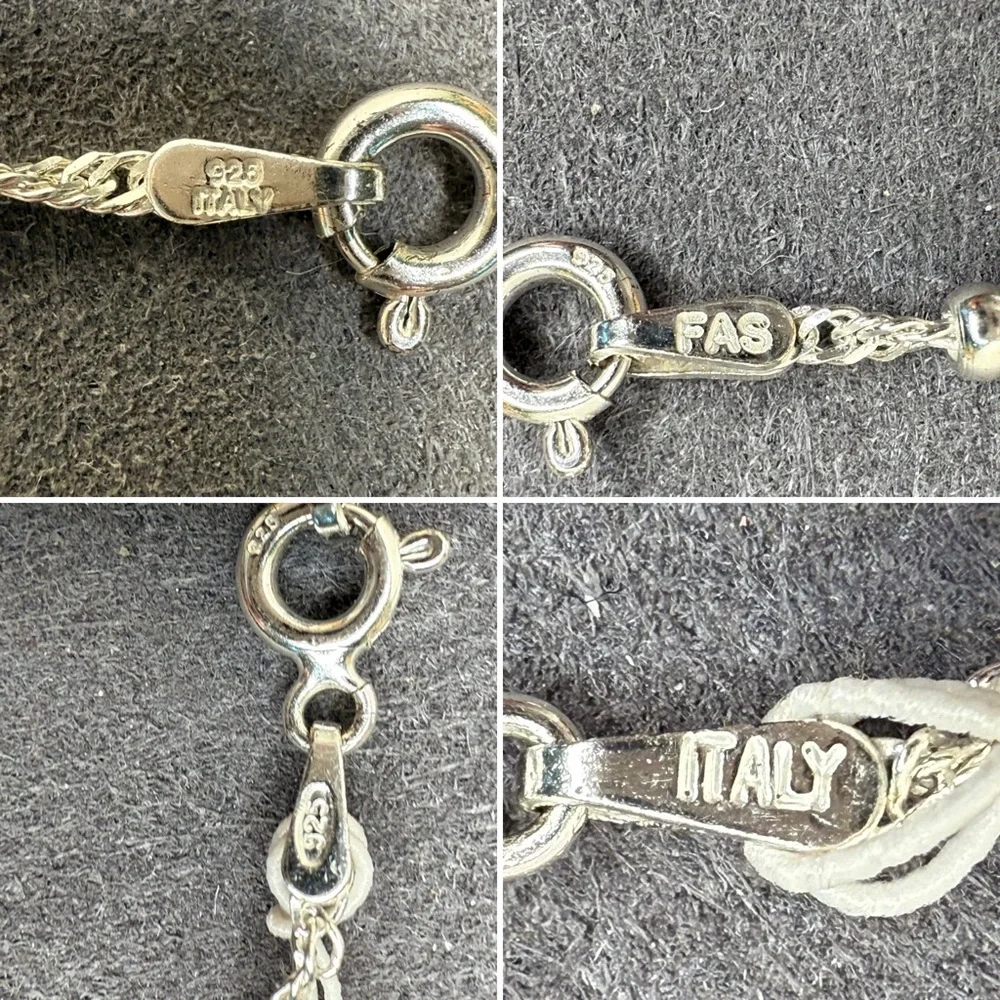 Sterling Silver Singapore Chain with Bead Stations – 24” – Italian .925 – FAS - Picture 7 of 7